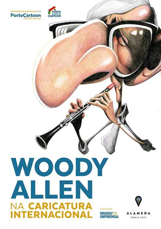 Caricaturas de Woody Allen no Alameda