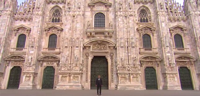 RTP emite concerto histórico de Andrea Bocelli na Catedral de Milão
